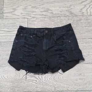 *2/10* American Eagle Outfitters Distressed Black Denim Shorts